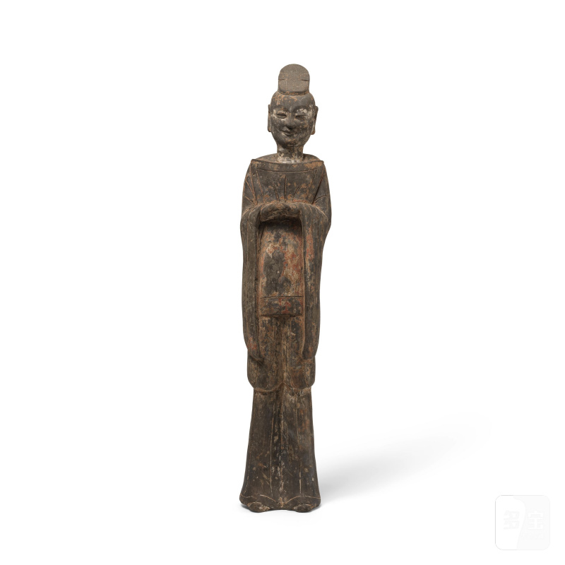 北魏 陶武士俑 | GRANDE STATUETTE D'UN GUERRIER EN TERRE CUITE - 图6